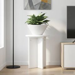 Βάση φυτών 2 pcs Λευκό Ø29,5 x 40 εκ. Επεξεργασμένο Ξύλο 899735
