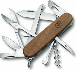 Victorinox Huntsman Wood Ελβετικός Σουγιάς Καφέ Συνολικού Μήκους 9.1εκ. με Λάμα από Ανοξείδωτο Ατσάλι σε Θήκη 1.3711.63