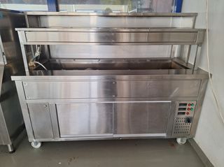 Επαγγελματικό Διπλο Μπεν Μαρί Inox με Ψυγείο