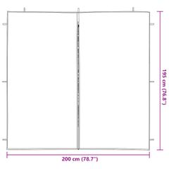 vidaXL Πλευρική Σκηνής Πάρτι 2 τεμ. 200 x 195 εκ. Πράσινο-thumb-5