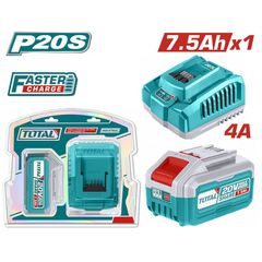TFBCPK1417E Σετ Μπαταρίας και Ταχυφορτιστή 20V (1x7.5Ah) - 18V - TOTAL (#TFBCPK1417E)