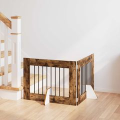 vidaXL Στερεωμένη γυαλιστερή πύλη για σκύλους 2 pcs 160,5 εκ