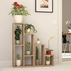 Ραφιέρα - Ανθοστήλη Sule Megapap χρώμα sapphire oak 84x20x89εκ.