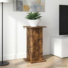 vidaXL Βάση φυτών Καπνισμένο Ξύλο Δρυός 30,5 x 30 x 60,5 εκ