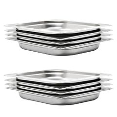vidaXL Λεκάνες Gastronorm 8 τεμ. GN 1/2 40 χιλ. από Ανοξείδωτο Ατσάλι