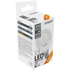 Avide LED Σφαιρική 3W E14 Λευκό 4000K Value-thumb-1