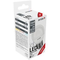 Avide LED Σφαιρική 3W E27 Θερμό 3000K Value-thumb-1