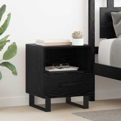 vidaXL Κομοδίνο Μαύρη Οξυά 40 x 35 x 47,5 εκ Επεξεργασμένο ξύλο