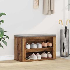 vidaXL Ράφι Παπουτσιών Παλαιό ξύλο 75 x 35 x 45 εκ. Επεξεργασμένο ξύλο