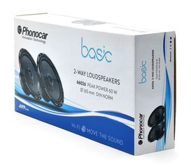 PHONOCAR σετ ηχεία αυτοκινήτου Basic 66026, 6.5", 60W, 2 δρόμων-thumb-2