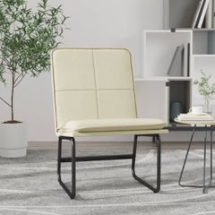 vidaXL Πολυθρόνα Κρεμ 54 x 75 x 76 εκ. από Συνθετικό Δέρμα