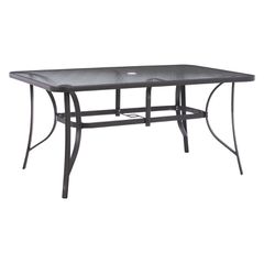 ΤΡΑΠΕΖΙ BRUNO 150X90Χ75Υεκ. ΜΕΤΑΛΛΙΚΟ ΟΡΘΟΓΩΝΙΟ ΓΚΡΙ ΜΕ ΤΡΥΠΑ ΟΜΠΡΕΛΑΣ Φ38 HM5145.11