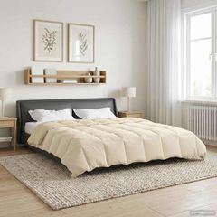 vidaXL Χειμερινό Παπλωματοθήκη 200 x 220 cm Χειμώνας Κρεμ Αναπνεύσιμο