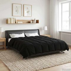 vidaXL Χειμερινό Παπλωματοθήκη 200 x 220 cm Χειμώνας Μαύρο Αναπνεύσιμο