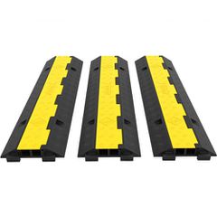 VEVOR Cable Protector 101x24,5x5cm 3 Συσκευασία των 2 4989,5 kg ανά άξονα Χωρητικότητα προστατευτικού καλωδίου ράμπα Driveway Rubber Traffic Speed ​​Bumps