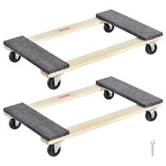 VEVOR Furniture Dolly, 1000 lbs Κάθε χωρητικότητα φόρτωσης, 2 πακέτα, 18" x 30", 8 x 3" PP περιστρεφόμενοι τροχοί, βαρέως τύπου έπιπλα σκληρού ξύλου Moving Dolly, Mover's Dolly, Κινητό καρότσι με ρόδε