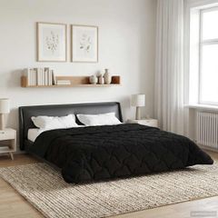 vidaXL Χειμερινό Παπλωματοθήκη 200 x 240 cm Χειμώνας Μαύρο Αναπνεύσιμο