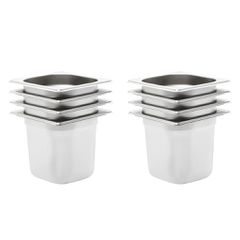 vidaXL Λεκάνες Gastronorm 8 τεμ. GN 1/6 150 χιλ. από Ανοξείδωτο Ατσάλι