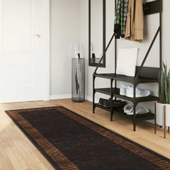 vidaXL Χαλί Runner MARSA Μαύρο 100 x 350 εκ. Πολυέστερ και PVC