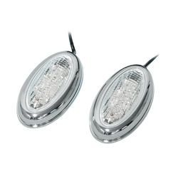 Lampa ΦΛΑΣ MOTO SIDE MARKET 12V LED 70x40mm ΧΡΩΜΙΟ - 2ΤΕΜ.