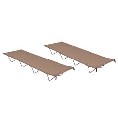 vidaXL Κρεβάτια Κάμπινγκ 2 τεμ. Taupe 180x60x19εκ Ύφασ. Oxford/Ατσάλι