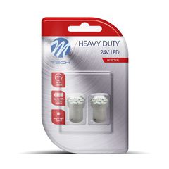 M-Tech M-Tech - Λάμπες LED R5W / R10W 24V Βάση BA15s 9 x SMD 3528 Κόκκινο Μονοπολικό Heavy Duty σε Blister - 2 Τεμ. (LB988R/MT)