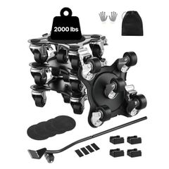 VEVOR Furniture Dolly, Μέγιστο Φορτίο 1200 lbs, Μετακινήσεις επίπλων βαρέως τύπου με 5 τροχούς περιστροφής 360°, πάνελ από ανθρακούχο χάλυβα, Σετ εργαλείων ανύψωσης επίπλων για συσκευές, Καναπές, Ψυγε
