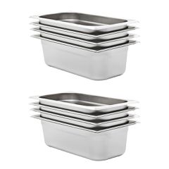 vidaXL Λεκάνες Gastronorm 8 τεμ. GN 1/3 100 χιλ. από Ανοξείδωτο Ατσάλι