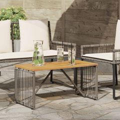 vidaXL Εξωτερικό Τραπέζι Γκρι και Καφέ 80 x 40 x 40 cm συνθετικό ρατάν