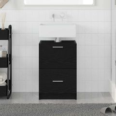 vidaXL Ντουλάπι Μπάνιου Μαύρη Οξυά 40 x 37 x 59 cm Επεξεργασμένο ξύλο
