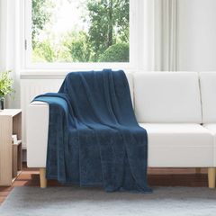 vidaXL Ριχτάρια 6 pcs Σκούρο μπλε 130 x 150 cm Μαλλί