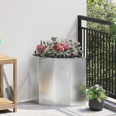 vidaXL Γωνιακό Ροδόδεντρο Ασημί 45 x 45 x 50 εκ Γαλβανισμένος χάλυβας