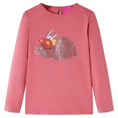 Μπλουζάκι Παιδικό Μακρυμάνικο Παλαιωμένο Ροζ 140