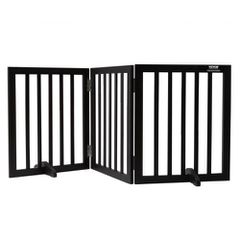 VEVOR Free Standing Dog Gate, 24" H x 60" W Ανεξάρτητη πύλη για κατοικίδια, 3 πάνελ Πτυσσόμενη πύλη σκύλου για φαρδιά και στενά περάσματα, επεκτάσιμο φράγμα σκύλου με αθόρυβη στήριξη ποδιών για εσωτερ