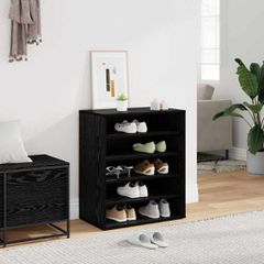 vidaXL Ντουλάπα Παπουτσιών με ράφι Μαύρη Οξυά 60 x 35 x 70 cm