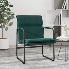 vidaXL Πολυθρόνα Σκούρο Πράσινο 55x64x80 εκ. Υφασμάτινη