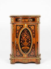 Κλασικό Έπιπλο Μπαγιού (Meuble d’Appui) Στυλ Napoleon III με Μαρκετερί & Μάρμαρο