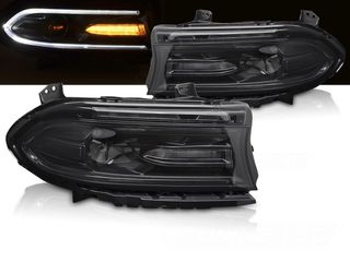 ΦΑΝΑΡΙΑ ΕΜΠΡΟΣ HEADLIGHTS LED BLACK fits DODGE CHARGER 14-23