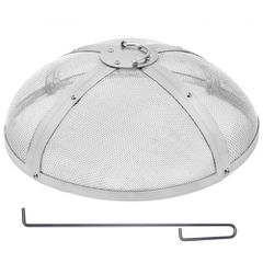 VEVOR Fire Pit Spark Screen Round 20", Ενισχυμένο μεταλλικό κάλυμμα από χάλυβα βαρέως τύπου, καπάκι εξωτερικού χώρου πυροσβεστήρων, επάνω καλύμματα οθόνης που ανοίγουν εύκολα στρογγυλά με λαβή δακτυλί