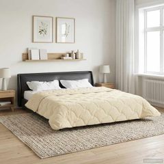 vidaXL Χειμερινό Παπλωματοθήκη 220 x 260 cm Χειμώνας Κρεμ Αναπνεύσιμο