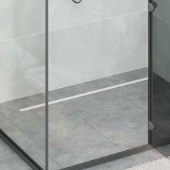 vidaXL 360° Νεροχύτης ντους με λεπτό μοντέλο Ασημί 100 cm