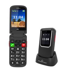 POWERTECH κινητό τηλέφωνο Sentry 4G Flip, 2.8/1.77", dual SIM, πλήκτρο SOS, μαύρο