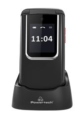 POWERTECH κινητό τηλέφωνο Sentry 4G Flip, 2.8/1.77", dual SIM, πλήκτρο SOS, μαύρο-thumb-3