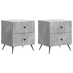Κομοδίνο 2 τμχ. Γκρι Σκυροδέματος 43 x 34,5 x 47,5 εκ 895452