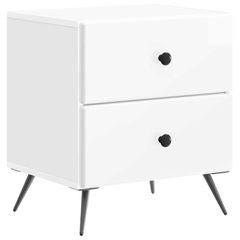 Κομοδίνο με συρτάρι Γυαλιστερό Λευκό 43 x 34,5 x 47,5 εκ 895453