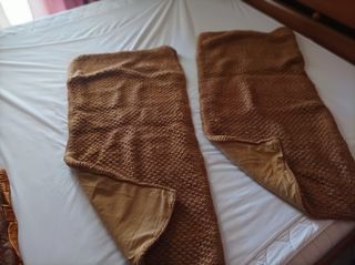 Χειροποίητη πλεκτή κουβέρτα με δύο πατάκια, όλα φοδραρισμενα