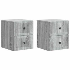 Τοίχου Κρεμαστό Κομοδίνο 2 τεμ. Γκρι Sonoma 33 x 34,5 x 40 εκ 897968