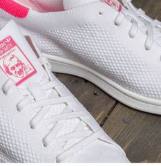 Adidas Stan Smith Primeknit Καινούργια λευκά sneakers με ροζ λεπτομέρειες