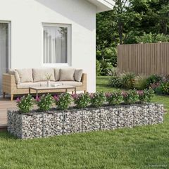 Ανασηκωμένο κρεβάτι gabion 3 τμχ. 400 x 100 x 60 εκ Ασημί 3422220