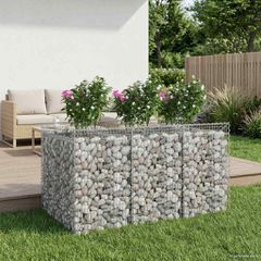 Ανασηκωμένο κρεβάτι gabion 2 τμχ. 150 x 100 x 100 cm Ασημί 3422225